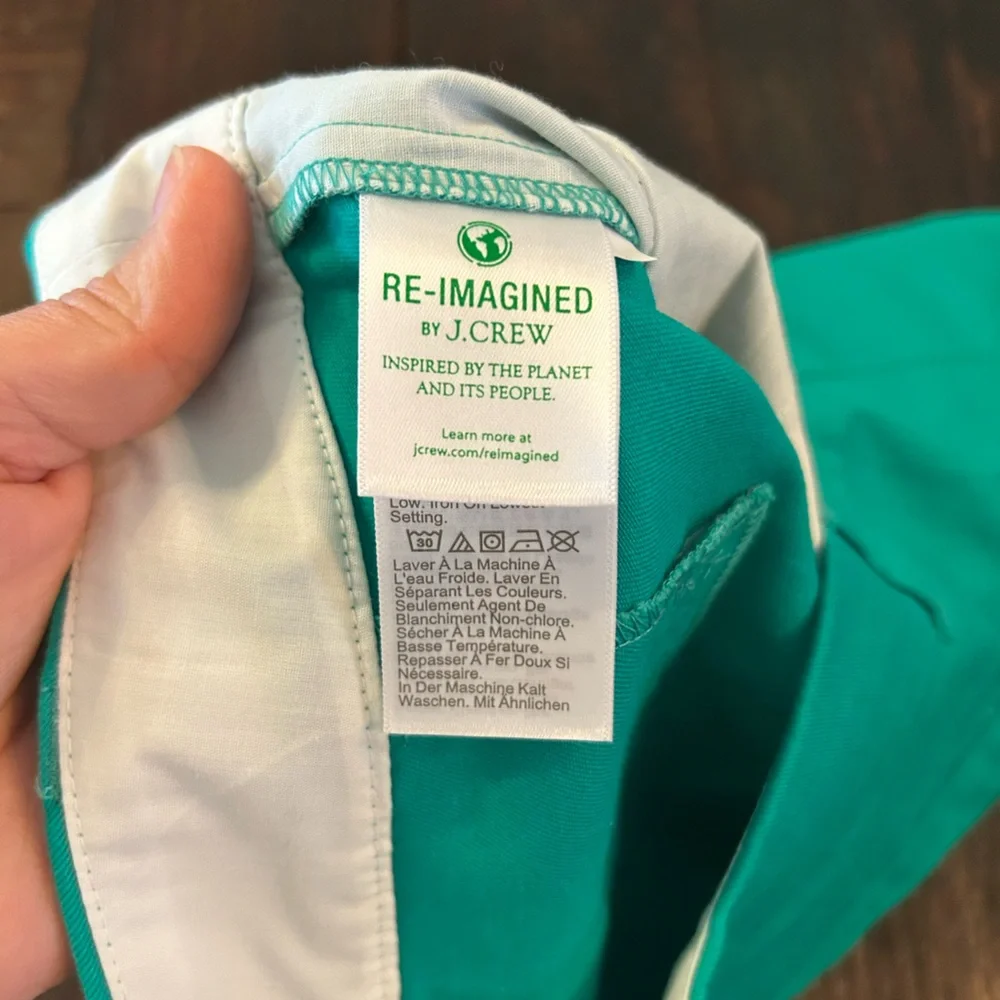 J. Crew Scalloped High Waist Shorts in Teal Green